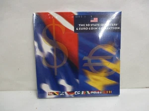 2002 The 50 State Quarters & Euro Coin Collection 5 Quarters 12 Euros Sealed - Picture 1 of 3