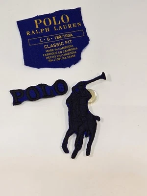 Polo Ralph Lauren Big Pony Patch & 10.5mm Plastic Buttons Replacement Sew On - Image 1 of 4