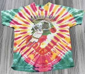 Vtg 1992 Grateful Dead Lithuania Basketball Tie Dye T-shirt Size XL - Picture 1 of 16