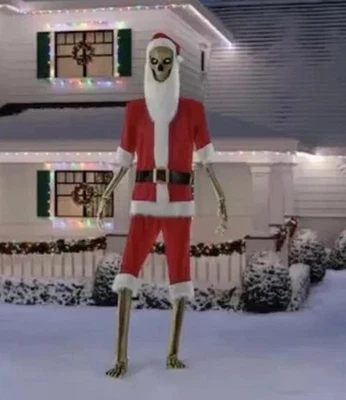 Halloween Navidad Animatronic Home Depot 12 pies Esqueleto Skelly Traje de Santa Foto 1 de 4