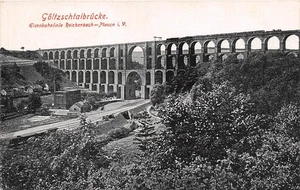AK Göltzschtalbrücke Brücke Eisenbahnlinie Postkarte (D40315) - Bild 1 von 2