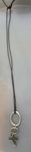 24" Silver-Tone Cross Pendant Necklace - Picture 1 of 3