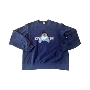 Vintage Woman’s Small Oversized Embroidered Blue Eeyore Crewneck Sweatshirt - Picture 1 of 3