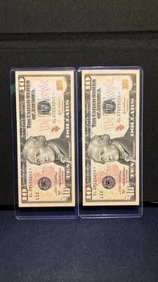 Two - $10 Ten Dollar Star Notes- 2004 A -FW - L series Uncirculated Gem!!! - Image 1 of 3