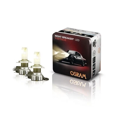 2x OSRAM H4 + R2 NIGHT BREAKER LED VINTAGE Warmweiß Gelb 3000K Straßenzulassung - Bild 1 von 4