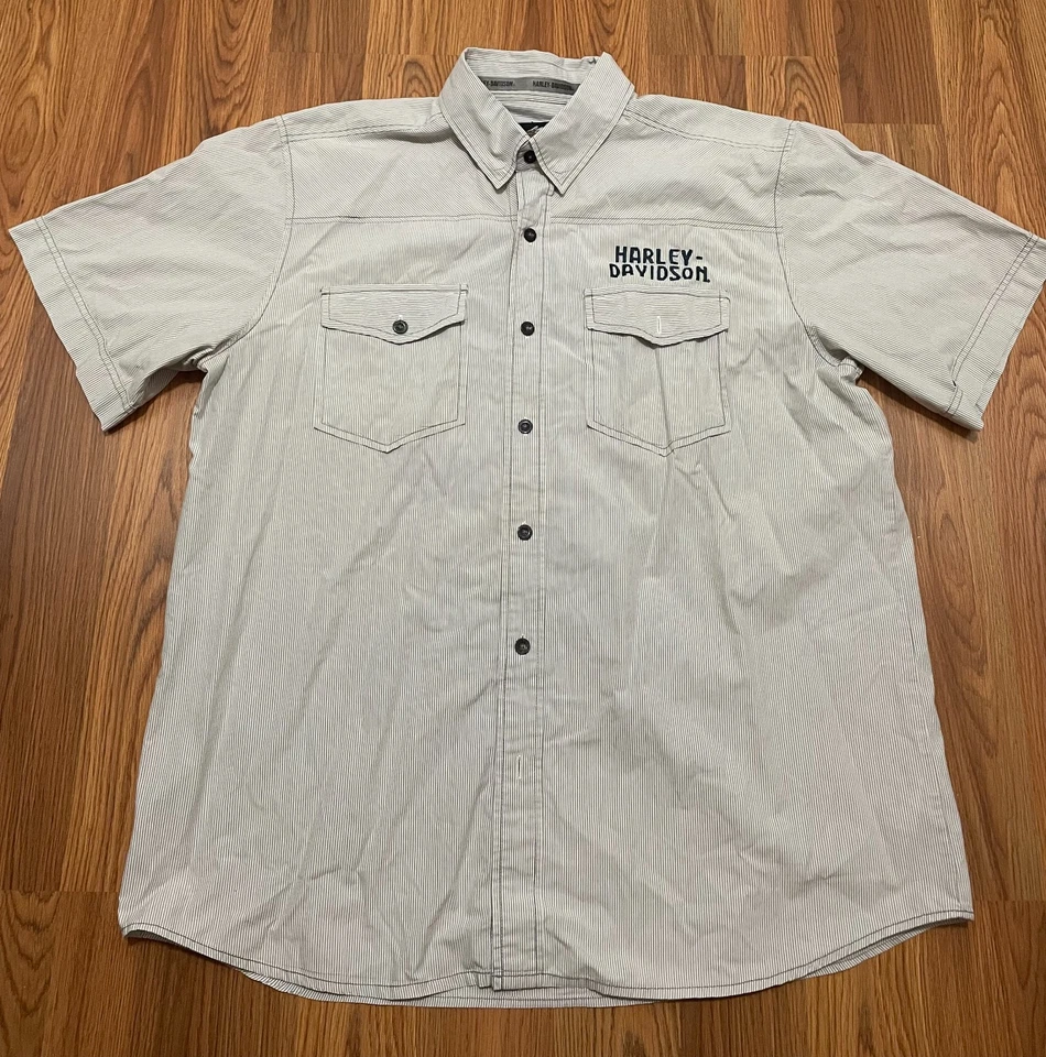 Camisa Harley-Davidson Para Hombre Extra Grande Gráfico Calavera Rayas Occidentales Foto 1 de 4