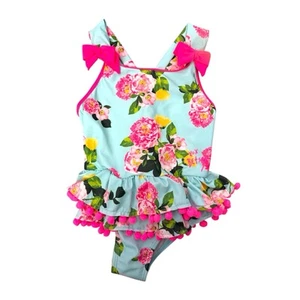 Betsey Johnson Girl’s Size 5 Floral Multi-color One Piece Swimsuit - Picture 1 of 4
