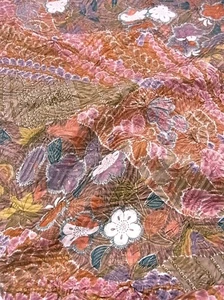 e018-L_Japanischer Kimonostoff_Seide,Altrose,Kisho-Kamon,Prägung,178 cm - Bild 1 von 11