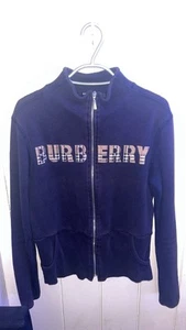 Navy Burberry cropped zip up jacket - Picture 1 of 6