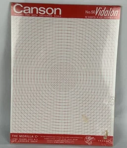 Vintage NEU Canson Vidalon 9 x 12 Transparentpapier 50 Blatt Nachzeichnen Skizzieren Maßstab - Bild 1 von 2