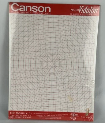 De colección NUEVO Canson Vidalon 9 X 12 Papel Transparente 50 Hojas Trazado Escala de Dibujos Foto 1 de 2