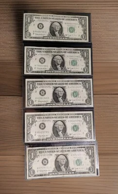 Rare Lot Of $1 1963 B Joseph Barr Federal Reserve Notes Lot Of 5 In Good To Fine - Image 1 of 4