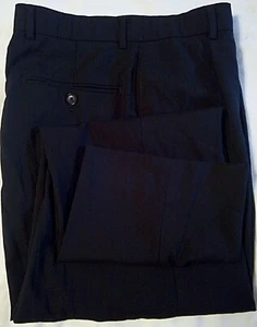 OSCAR DE LA RENTA Men's Pants 34 X 31 Black 100% Wool Pleated Dress Slacks - Picture 1 of 5
