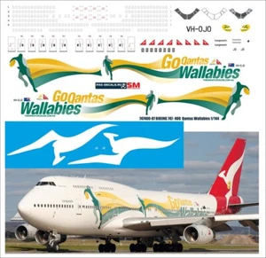 Boeing 747-400 Qantas Wallabies 1/144 PAS-DECALS	747400-07  New! - Picture 1 of 1