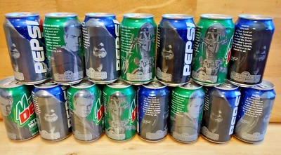 15 latas de refrigerante vazias Star War (Episódio I - A Ameaça Fantasma) - Imagem 1 de 4