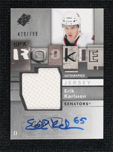 2009-10 SPx Rookie Auto Jersey /799 Erik Karlsson #165 Rookie Auto RC