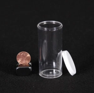 12 Dram (1.50 oz.) Clear Polystyrene Plastic Vials with Snap Caps - Picture 1 of 10