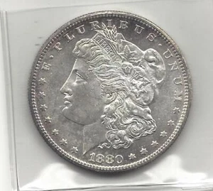 CH BU 1880-S SILVER MORGAN DOLLAR PQ FULL WHITE DMPL - Picture 1 of 2