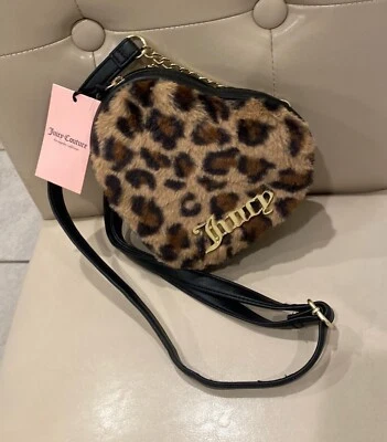 Bandolera JUICY COUTURE Piel Sintética Leopardo Cambio de Corazón Tono Dorado Jugosa Nueva con Etiquetas Foto 1 de 4