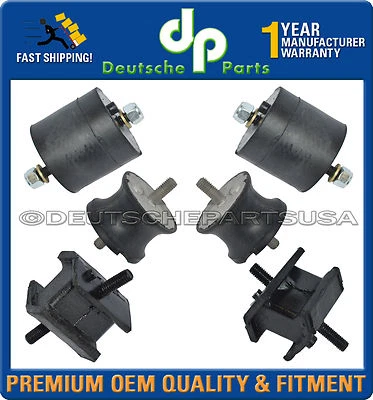Juego de 6 soportes de transmisión manuales de montaje en motor BMW E34 525i delanteros y traseros L+R Foto 1 de 4