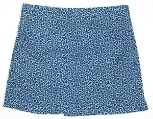 Ripskirt Hawaii Blumen Wickelrock Länge 1 Taschen Stretch Damen M blau weiß - Bild 1 von 11