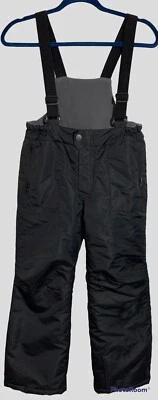 Pulse Kids Snow Bibs Overalls Youth Large Size 7 Unisex Girls Boys Black - Image 1 of 4