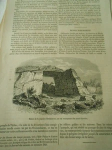 Ruines d'Orchomène Mont Akontios 1854 Gravure Print Article - Picture 1 of 1