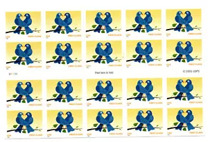 USA 2006 LOVE TRUE BLUE, BIRDS 20 STAMPS ONE BOOKLET SCOTT 3976a MNH - Picture 1 of 4