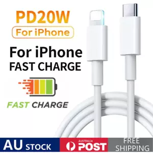 PD 20W Fast Charging Cable Type C to iPhone Cord Charger for iPhone 14 13 12 11 - Picture 1 of 17