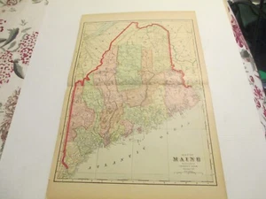 MAPA ANTIGUO DEL ATLAS DE MAINE CRAM 1905 23 X 14,5 DOBLE PÁGINA - Imagen 1 de 1