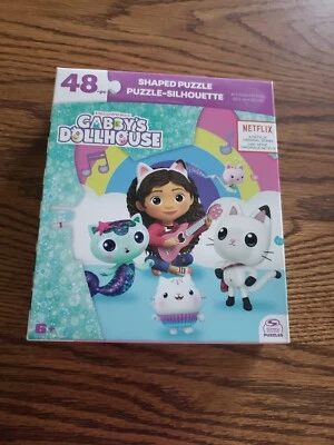 DreamWorks Gabby's Dollhouse 48 pc Shaped Jigsaw Puzzle Silhouette New + Sealed - Image 1 of 2