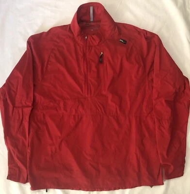Chaqueta Pullover RLX Ralph Lauren 1/2 Cremallera Para Hombre Talla Mediana Roja Nylon Foto 1 de 4