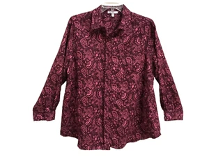 Damen Within Damen Größe 18/20 Bluse Shirt Oberteil burgundrosa geknöpft vorne - Bild 1 von 10