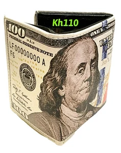 Hundred Dollar Bill Printed Tri-Fold Wallet - Picture 1 of 8