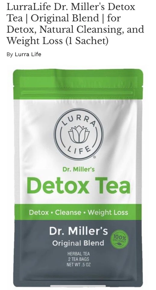 Té Detox LurraLife Original Dr. Millers Wt. Suministro orgánico a base de hierbas para 1 semana Foto 1 de 1
