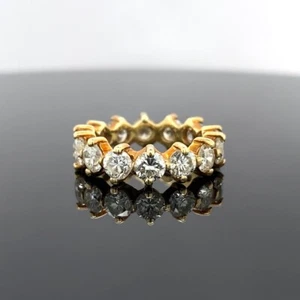 Vintage 14k Yellow Gold 3.00Ctw Natural Diamond Eternity Ring - Picture 1 of 11