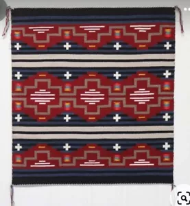 Handwoven Navajo Kilim Rug Southwestern Style Native American Pattern Size 8x8 - Picture 1 of 1