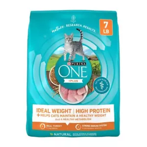 Purina ONE Ideal Healthy Weight High Protein Natural Turkey Dry Cat Food-7lbs - Picture 1 of 6