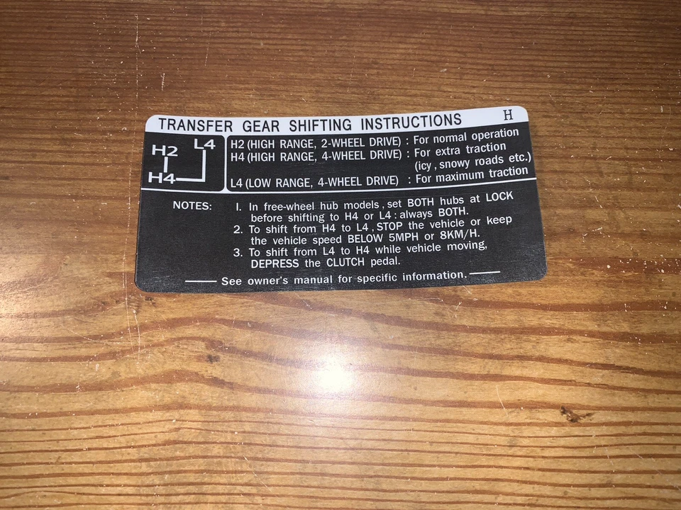 Toyota 1984-89 camioneta 4runner estuche de transferencia calcomanía pegatina ver H Foto 1 de 1