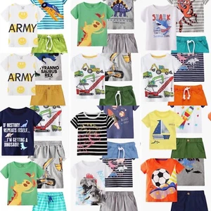 Boys 3 Piece 2 Short Sleeve Tee and Short Set 2t~7t.95% cotton. - Picture 1 of 34