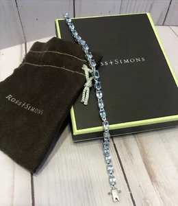 Ross Simons .925 Blue Topaz Tennis Bracelet 7 In - Picture 1 of 11