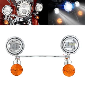LED Spot Passing Turn Signal Lights Bar For Yamaha V-Star 250 650 950 1100 1300 - Picture 1 of 12