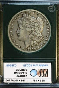 1879-CC VAM-3 con tapa CC TOP-100 dólar Morgan (I5, R6) - en muy buen estado - (lote #18-4) - Imagen 1 de 2