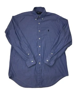 Camisa de vestir Ralph Lauren con botones 15,5 36-37 azul Yarmouth Pinpoint Oxford - Imagen 1 de 9