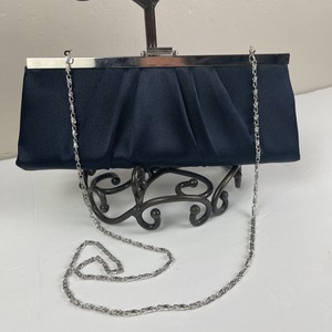 navy satin clutch bolsa