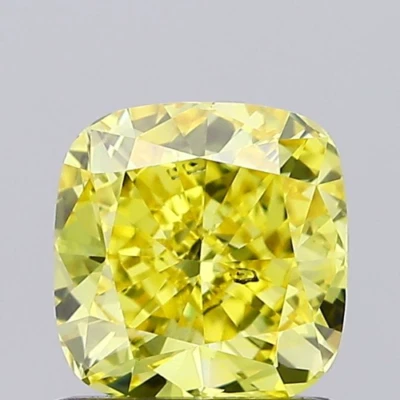 CUSHION 1.07ct VIVID YELLOW SI1 IGI CERTIFIED LAB GROWN DIAMOND LG582358326 Ring - Image 1 of 4