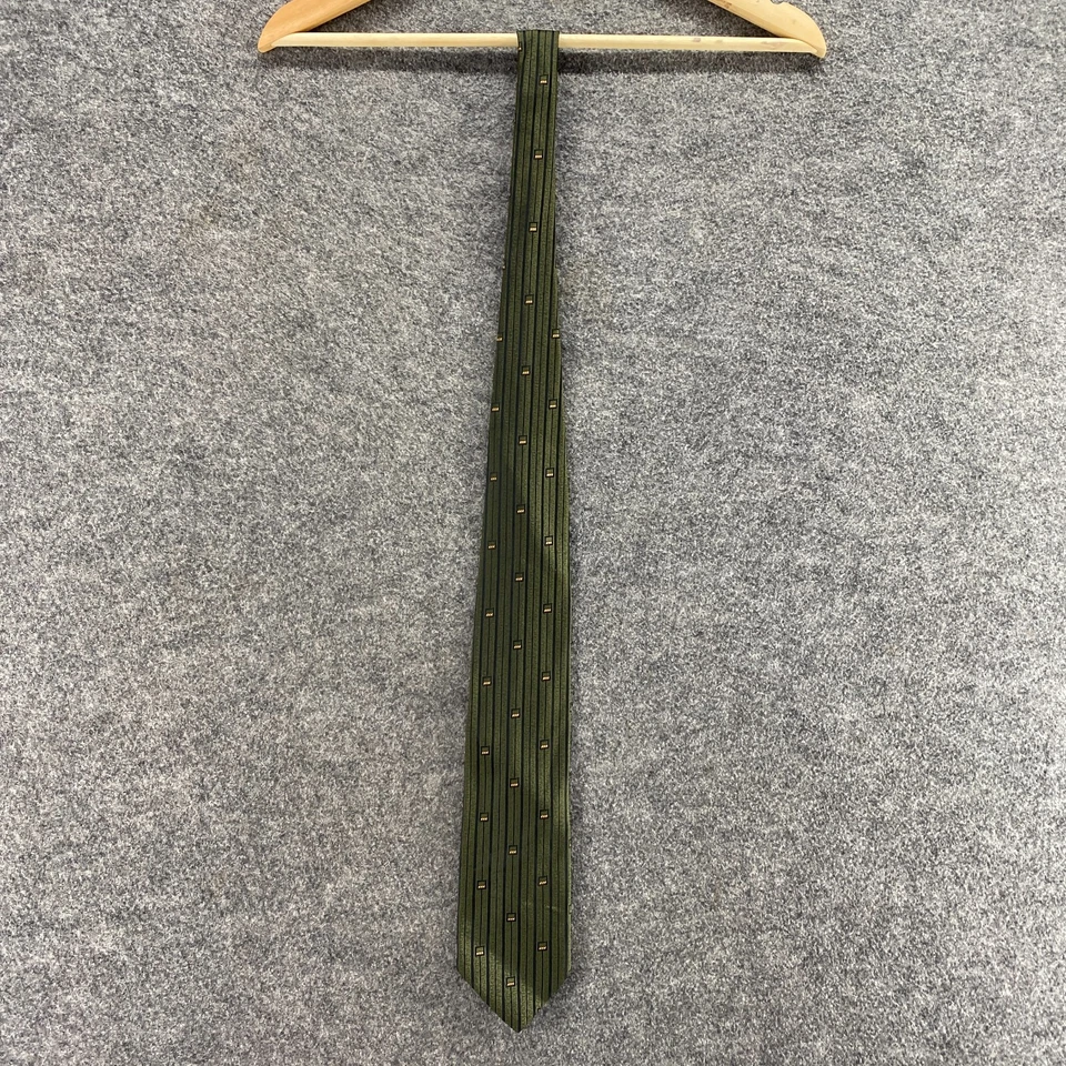 Corbata Hombre Hoy Hombre Talla Única Verde Rayas Seda Diseñador Clásica Ajustable Foto 1 de 4