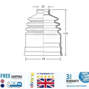 CV Joint Boot BCB2093 For Saab 99 72-84 96 75-77 95 65-77 - Picture 1 of 2