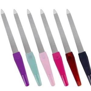 12 limas de uñas metálicas de grano 180, lima de uñas de doble cara con mango - Imagen 1 de 6