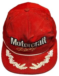 Vintage Motorcraft Racing Snapback Cord Truckermütze Seil bestickt Lorbeer Ford - Bild 1 von 9